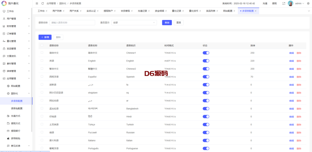 海外虚拟币量化交易系统/多语言量化理财/USDT自动充值 海外虚拟币量化交易系统/多语言量化理财/USDT自动充值